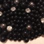 5" x 3" Faux Beads Diamond Crystal Patch Appliqué Black Silver ~ Fast Delivery As Air Lettermail