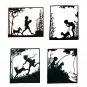 4 pcs Papercutting Paper Cutting Paper-cuts Silhouette Art Childhood ~ Fast Delivery