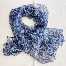 30" x 39" 70% Silk Scarf Wrap Shawl Rectangle Blue Floral ~ Fast Shipping 30" x 39" 70% Silk Scarf Wrap Shawl Rectangle Blue Floral ~ Fast Shipping