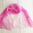 16" x 59.6" Silk Chiffon Scarf Wrap Pink Gradient Color Oblong ~ Fast Delivery 16" x 59.6" Silk Chiffon Scarf Wrap Pink Gradient Color Oblong ~ Fast Delivery