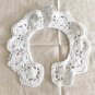 White Collar Floral Appliqué Patch ~ Fast Delivery as Air Lettermail