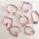 7-pc Set Elastic Hair Rope Beads Star Diamond Dinosaur Stretch Hand-Made Crystal Pink 7-pc Set Elastic Hair Rope Beads Star Diamond Dinosaur Stretch Hand-Made Crystal Pink