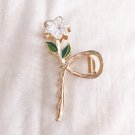 1 pc Alloy Flower Clip Hair Clip Shark Clip Fashion White Golden ~ Pickup