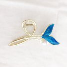 1 pc Alloy Clip Hair Clip Pearl Fishtail Shark Clip Fashion Blue Golden ~ Pickup