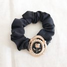 1 pc Black Elastic Hair Rope Stretch Hand-Made Alloy Scrunchie ~ Fast Shipping 1 pc Black Elastic Hair Rope Stretch Hand-Made Alloy Scrunchie ~ Fast Shipping