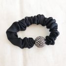 1 pc Black Elastic Hair Rope Stretch Hand-Made Alloy Diamond Scrunchie 1 pc Black Elastic Hair Rope Stretch Hand-Made Alloy Diamond Scrunchie