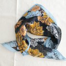 22" x 20" 100% Silk Satin Scarf Wrap Square Floral Oil Painting 22" x 20" 100% Silk Satin Scarf Wrap Square Floral Oil Painting
