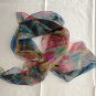 38" x 30" Silk Scarf Wrap Shawl Rectangle Striped Dongfeng Yarn ~ Fast Shipping