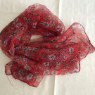 37" x 29" Silk Scarf Wrap Shawl Rectangle Red Floral Dongfeng Yarn ~ Fast Shipping 37" x 29" Silk Scarf Wrap Shawl Rectangle Red Floral Dongfeng Yarn ~ Fast Shipping