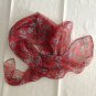 37" x 29" Silk Scarf Wrap Shawl Rectangle Red Floral Dongfeng Yarn ~ Fast Shipping