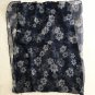 39" x 30" Silk Scarf Wrap Shawl Rectangle Dark Blue Floral Dongfeng Yarn ~ Fast Shipping