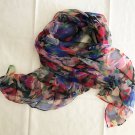 39" x 31" Silk Scarf Wrap Shawl Rectangle Colorful Floral Dongfeng Yarn ~ Fast Shipping