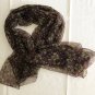 40" x 30" Silk Scarf Wrap Shawl Rectangle Brown Floral Dongfeng Yarn ~ Fast Shipping