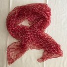 40" x 30.7" Silk Scarf Wrap Shawl Rectangle Red Checkered Dongfeng Yarn ~ Fast Shipping