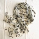 40" x 30" Silk Scarf Wrap Shawl Rectangle Leaves Dongfeng Yarn ~ Fast Shipping 40" x 30" Silk Scarf Wrap Shawl Rectangle Leaves Dongfeng Yarn ~ Fast Shipping