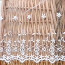 6" x 1 yd Lace Trim White Milk Silk Embroidered Music Notes on Mesh