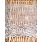 5.7" x 1 yd Water-Soluble Lace Trim Lolita Style White Embroidered Shells Flowers on Mesh