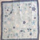 Gift 24" Silk Feeling Chiffon Scarf Wrap Blue Floral ～ Fast Delivery as Air Lettermail