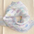 22" Silk Feeling Chiffon Square Scarf Wrap Circles Gift ～ Imperfect