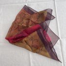 20" Silk Feeling Neck Head Scarf Wrap Maroon Bronze & Defects - Fast Shipping