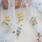 1.6x 1yd Embroidery Flowers Butterflies on Mesh Blue Fabric For Dress