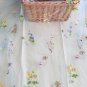 1.6x 1yd Embroidery Flowers Butterflies on Mesh Blue Fabric For Dress