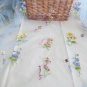 1.6x 1yd Embroidery Flowers Butterflies on Mesh Blue Fabric For Dress