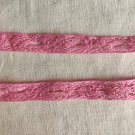 0.39" x 2.59 yds Cotton Trim Pink Eyelet Beautiful