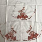 1 pair 7.09" x 6.3" Collar Brown Embroidered Floral Ivory Lace Patch