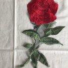 16.3” x 13.11” 3D Multilayer Red Flowers Green Leaves Patches Embroidered Appliqué