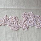 9.25” x 3.62” Pink Flowers Leaves Patches Embroidered Appliqué