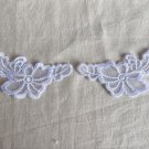 2 pairs 3.74” x 4.17” White Floral Patches Embroidered Appliqué