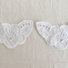 22 pcs 3.19” x 2.05” White Floral Patches Embroidered Appliqué Cotton