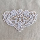 1 pc 3.78” x 2.44” White Floral Patches Embroidered Appliqué
