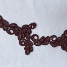 5 pairs 3.62” x 2.2” Brown Floral Patches Embroidered Appliqué