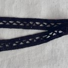 0.55" x 1 yd Black Crocheted Cotton Trim Eyelet