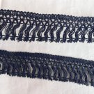 1.54" x 1 yd Black Crocheted Cotton Trim Tassel