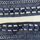 1.54" x 1 yd Elastic Dark Blue Crocheted Cotton Trim Stretch