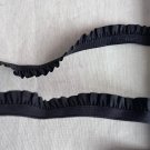 0.51" x 1.17 yds Elastic Black Trim Stretch Ruffled