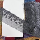 4.33” x 1.1 yds Dark Gray Grey Embroidered Floral Lace Trim