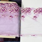 7.09” x 1 yd Violet Embroidered Floral Lace Trim Scalloped Dark Red Off-White 7.09” x 1 yd Violet Embroidered Floral Lace Trim Scalloped Dark Red Off-White