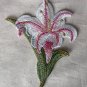 1 pc 3.46â x 4.29â Patch Appliqué Self-Adhesive Lily Pink White