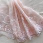 7.09” x 1 yd Light Champagne Pink White Floral Lace Trim Scalloped