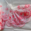 5.51” x 1 yd Pink Light Pink White Embroidered Floral Lace Trim 5.51” x 1 yd Pink Light Pink White Embroidered Floral Lace Trim