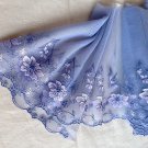 6.89” x 1 yd Floral Blue Embroidered Lace Trim Light Pink Flowers Scalloped 6.89” x 1 yd Floral Blue Embroidered Lace Trim Light Pink Flowers Scalloped