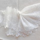3.54” x 1.1 yds White Floral Embroidered Lace Trim