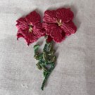 1 pc 1.69” x 2.28” Dark Red Flowers Patch Appliqué Self-Adhesive Green 1 pc 1.69” x 2.28” Dark Red Flowers Patch Appliqué Self-Adhesive Green