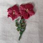 1 pc 1.69&acirc;�� x 2.28&acirc;�� Dark Red Flowers Patch Appliqu&Atilde;&copy; Self-Adhesive Green