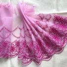 8.27” x 1 yd Red Pink Embroidered Floral Lace Trim 8.27” x 1 yd Red Pink Embroidered Floral Lace Trim