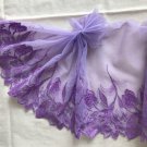 8.66” x 1 yd Violet Floral Embroidered Lace Trim 8.66” x 1 yd Violet Floral Embroidered Lace Trim